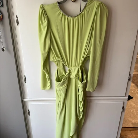 Self-Portrait Lime Green Midi Dress Self-Portrait Lime Green Midi Dress